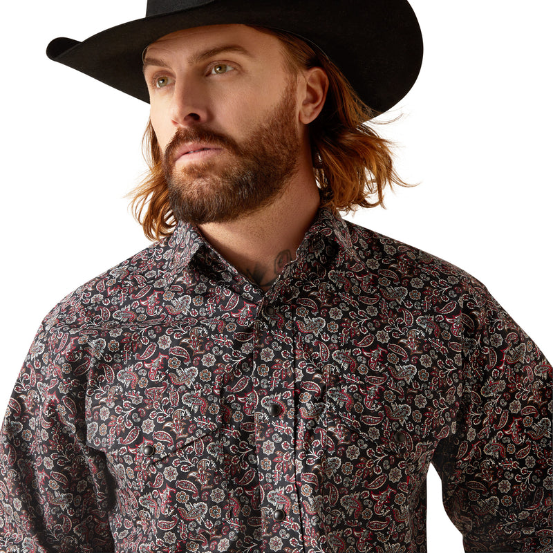 MEN'S NOOR BLACK CLASSIC FIT LONG SLEEVE WESTERN SNAP SHIRT | 10047380