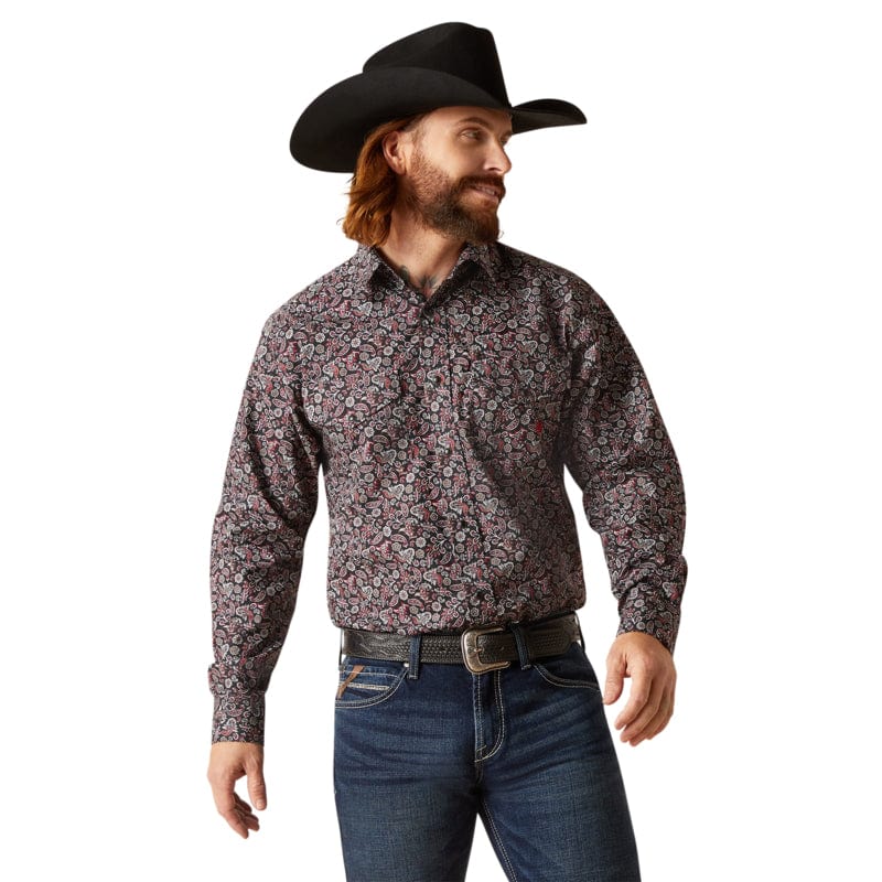 MEN'S NOOR BLACK CLASSIC FIT LONG SLEEVE WESTERN SNAP SHIRT | 10047380