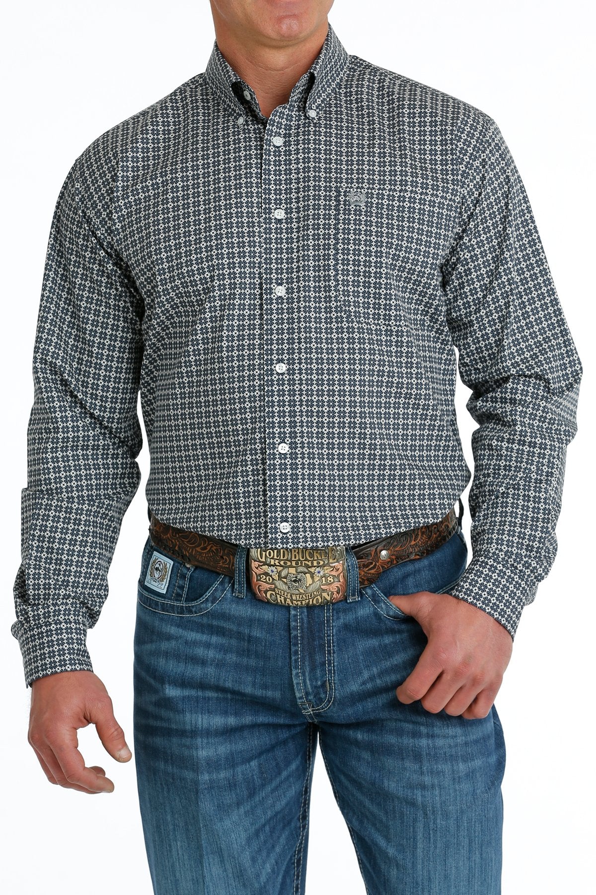 Cinch - Men's Geometric Long Sleeve Shirt | Mtw1105696