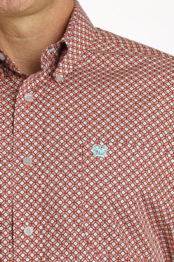 Cinch - Men's Geometric Print Short Sleeve Button Down | Mtw1111456