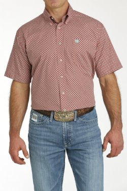 Cinch - Men's Geometric Print Short Sleeve Button Down | Mtw1111456