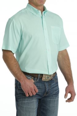 Cinch - Men's Geometric ArenaFlex Button Down Shirt - Mint | Mtw1704129